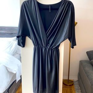 Black stretchy leather dress